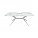 Стол ВВР Джерси Мрамор белый ф/п, белый глянец/белый